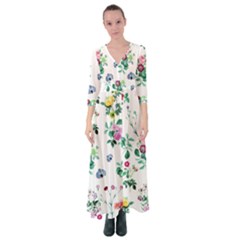 Leaves Button Up Maxi Dress by Sobalvarro