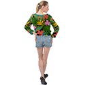 Tropical Greens Banded Bottom Chiffon Top View2
