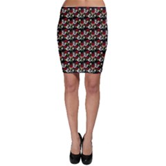 Vintage Hippie Girl Pattern Black Bodycon Skirt by snowwhitegirl