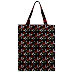 Vintage Hippie Girl Pattern Black Zipper Classic Tote Bag by snowwhitegirl