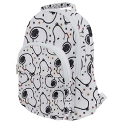 Dog Pattern Rounded Multi Pocket Backpack by Vaneshart