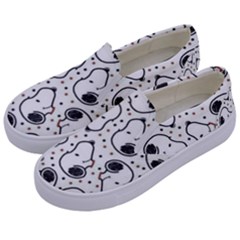 Dog Pattern Kids  Canvas Slip Ons by Vaneshart