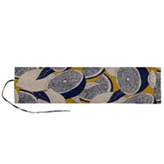 Blue And Ochre Roll Up Canvas Pencil Holder (l) by Vaneshart
