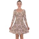 Leopard Print Quarter Sleeve Skater Dress View1