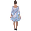 Unicorn Seamless Pattern Background Vector Quarter Sleeve Skater Dress View2