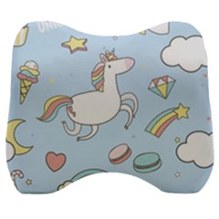 Unicorn Seamless Pattern Background Vector Velour Head Support Cushion by Sobalvarro
