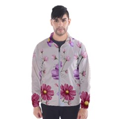 Vector Hand Drawn Cosmos Flower Pattern Men s Windbreaker by Sobalvarro