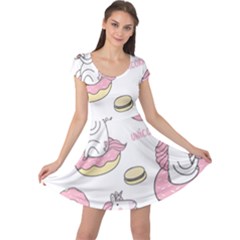 Unicorn Seamless Pattern Background Vector (1) Cap Sleeve Dress by Sobalvarro