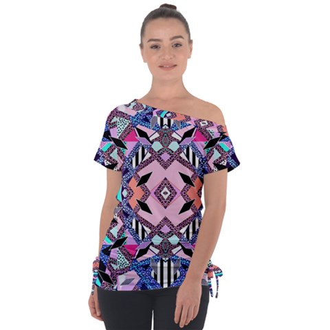 Marble Texture Print Fashion Style Patternbank Vasare Nar Abstract Trend Style Geometric Tie-up Tee by Sobalvarro
