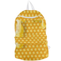 Abstract Honeycomb Background With Realistic Transparent Honey Drop Foldable Lightweight Backpack by Vaneshart