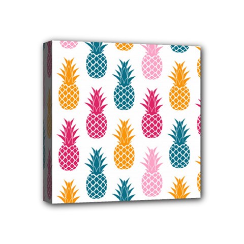 Tropic Fruit Pineapple Seamless Pattern Design Vector Illustration Mini Canvas 4  X 4  (stretched) by Vaneshart