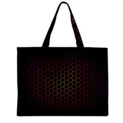 Dark Hexagon With Light Fire Background Zipper Mini Tote Bag by Vaneshart