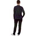 Dark Hexagon With Light Fire Background Casual Jacket and Pants Set View2