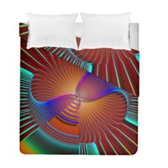 Lines Rays Background Light Rainbow Duvet Cover Double Side (full/ Double Size) by Bajindul