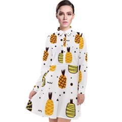 Pineapples Long Sleeve Chiffon Shirt Dress by Sobalvarro