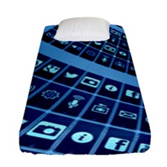 Apps Social Media Networks Internet Fitted Sheet (single Size) by Vaneshart