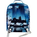 Wonderful Unicorn Silhouette In The Night Double Compartment Backpack View3
