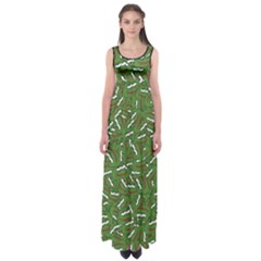 Pepe The Frog Face Pattern Green Kekistan Meme Empire Waist Maxi Dress by snek