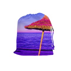 Pop Art Beach Umbrella  Drawstring Pouch (large) by essentialimage