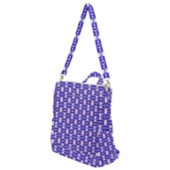 Purple  White  Abstract Pattern Crossbody Backpack by BrightVibesDesign