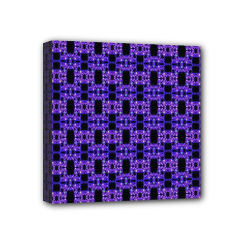 Purple Black Abstract Pattern Mini Canvas 4  X 4  (stretched) by BrightVibesDesign