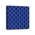 Blue Black Abstract Pattern Mini Canvas 4  x 4  (Stretched) View1