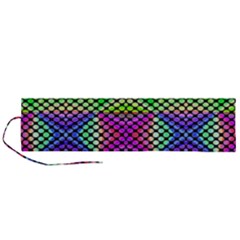 Bright  Circle Abstract Black Green Pink Blue Roll Up Canvas Pencil Holder (l) by BrightVibesDesign