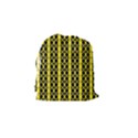 Circles Lines Black Yellow Drawstring Pouch (Small) View2