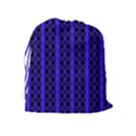 Circles Lines Black Blue Drawstring Pouch (XL) View2