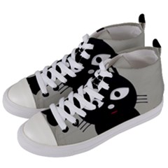 Cat Pet Cute Black Animal Women s Mid-top Canvas Sneakers by HermanTelo