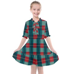 Pattern Texture Plaid Kids  All Frills Chiffon Dress by Mariart