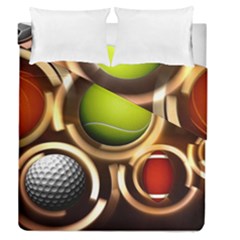 Sport Ball Tennis Golf Football Duvet Cover Double Side (queen Size) by HermanTelo