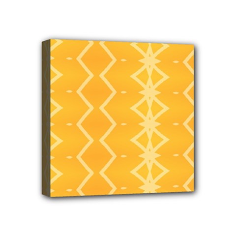 Pattern Yellow Mini Canvas 4  X 4  (stretched) by HermanTelo