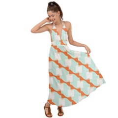 Wallpaper Chevron Backless Maxi Beach Dress by HermanTelo
