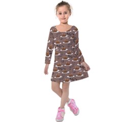 Turkey Dinner Kids  Long Sleeve Velvet Dress by bloomingvinedesign