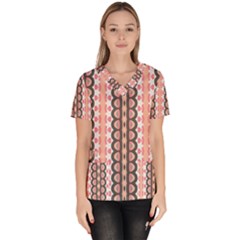 Wallpaper Cute Pattern Women s V-neck Scrub Top by HermanTelo