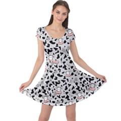 Funny Cartoon Cow Cap Sleeve Dress by trulycreative
