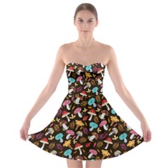Mushroom Chocolate Strapless Bra Top Dress by trulycreative
