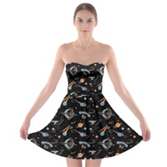 Outer Space Ufo Black Strapless Bra Top Dress by trulycreative