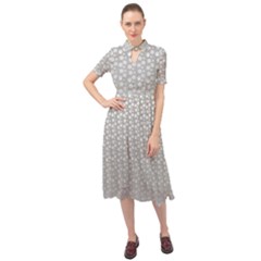 Background Polka Grey Keyhole Neckline Chiffon Dress by HermanTelo