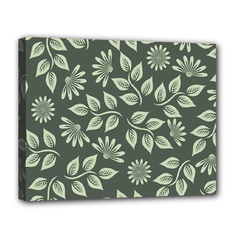 Flowers Pattern Spring Nature Canvas 14  X 11  (stretched) by HermanTelo