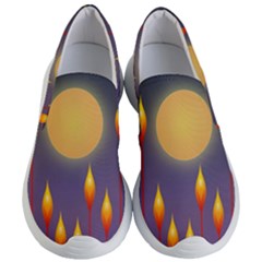 Night Moon Flora Background Women s Lightweight Slip Ons by HermanTelo