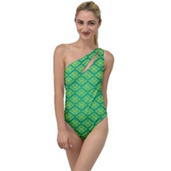 Pattern Texture Geometric Green To One Side Swimsuit by Mariart