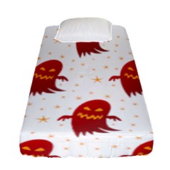 Ghost Halloween Drawing Flower Leaf Fitted Sheet (single Size) by Vaneshart