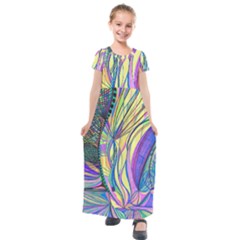 Happpy (4) Kids  Short Sleeve Maxi Dress by nicholakarma