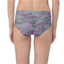 Marble light gray with bright magenta pink veins texture floor background retro neon 80s style neon colors print luxuous real marble Mid-Waist Bikini Bottoms View2