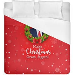 Make Christmas Great Again With Trump Face Maga Duvet Cover (king Size) by snek