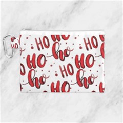 Christmas Watercolor Hohoho Red Handdrawn Holiday Organic And Naive Pattern Canvas Cosmetic Bag (medium) by genx