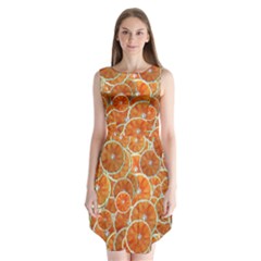 Oranges Background Texture Pattern Sleeveless Chiffon Dress   by HermanTelo