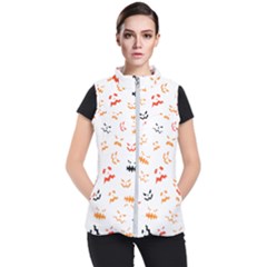 Pumpkin Faces Pattern Women s Puffer Vest by Sobalvarro